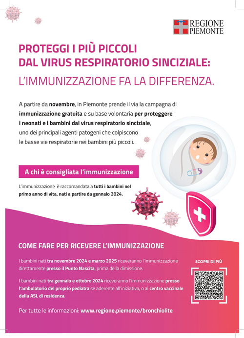 Campagna di immunizzazione contro il virus respiratorio sinciziale della Regione Piemonte