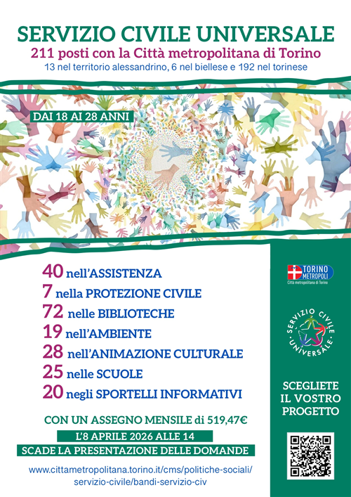 Servizio Civile Universale presso il Comune di Castiglione Torinese