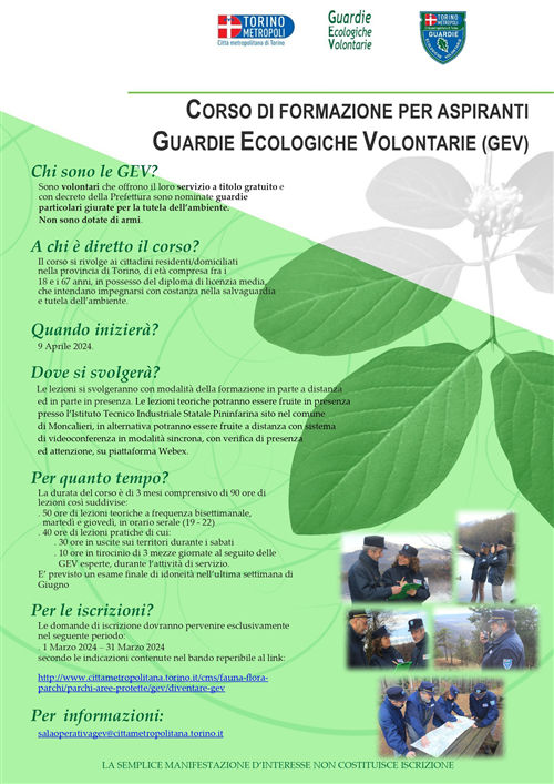 Corso di formazione per aspiranti Guardie Ecologiche Volontarie
