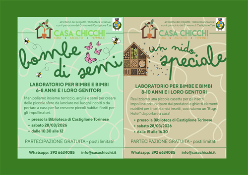 Progetto Biblioteca Creativa in collaborazione con Casa Chicchi.