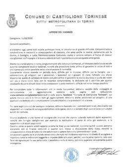 COMUNICAZIONI DEL SINDACO