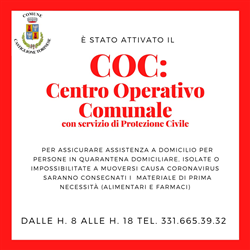 Apertura del Centro Operativo Comunale di Protezione civile